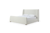 Presley Upholstered Wingback Platform Bed in Cottage Cheese Boucle - What A Room