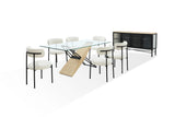 Aere Glass, Wood and Metal Rectangular Dining Table in Natural Ash and Black - What A Room