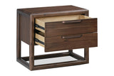 Sol Two Drawer USB-Charging Nightstand in Brown Spice - What A Room