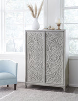 Boho Chic Wardrobe Chest in Washed White - What A Room