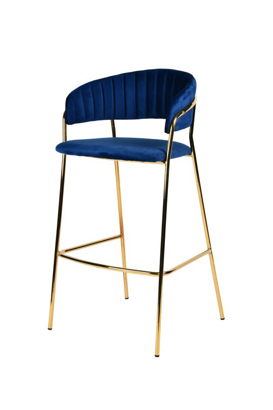 Modrest Brandy Modern Blue Fabric Bar Stool (Set of 2) - What A Room