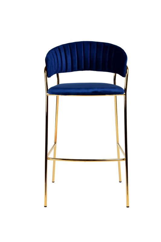 Modrest Brandy Modern Blue Fabric Bar Stool (Set of 2) - What A Room