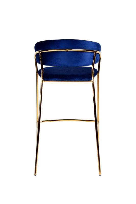 Modrest Brandy Modern Blue Fabric Bar Stool (Set of 2) - What A Room