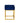 Modrest Downey Modern Blue Velvet & Gold Stool Ottoman - What A Room