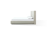 One Upholstered Platform Bed in Cotton Ball Boucle - What A Room