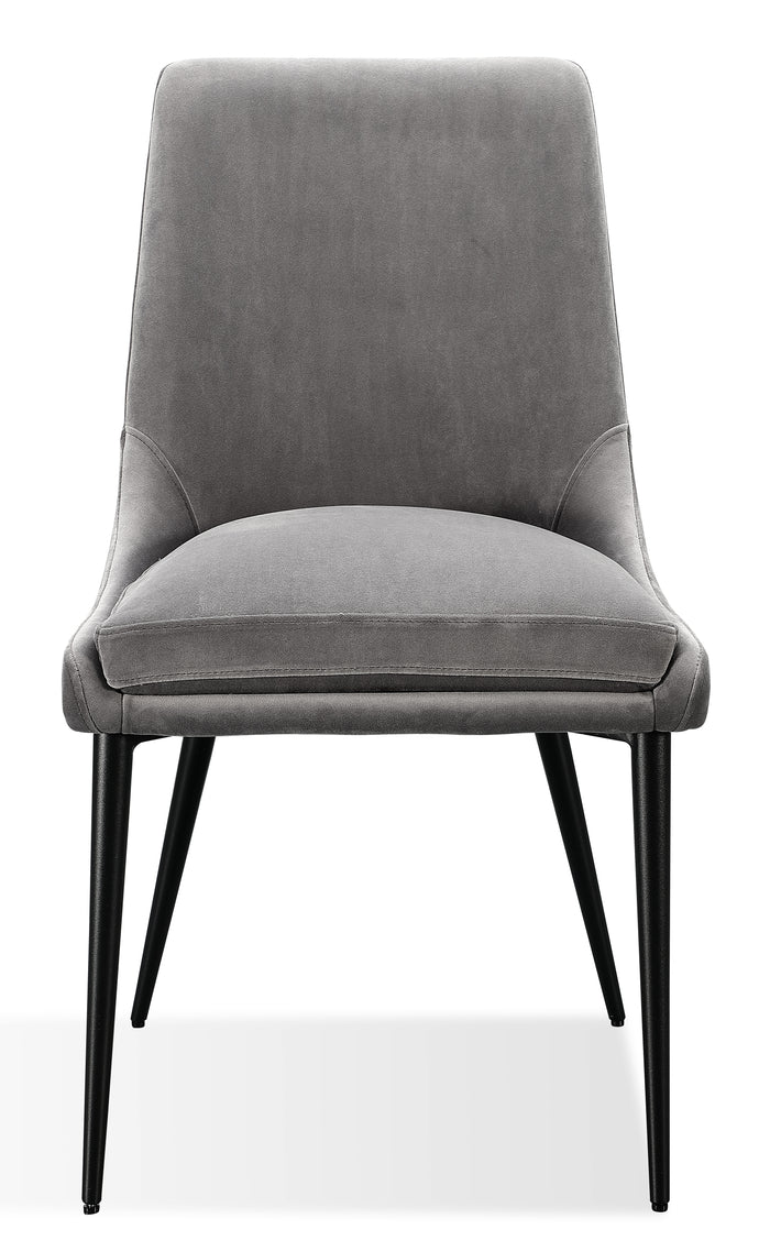 Winston Upholstered Metal Leg Dining Chair in Goose and Black (Set of 2) - What A Room