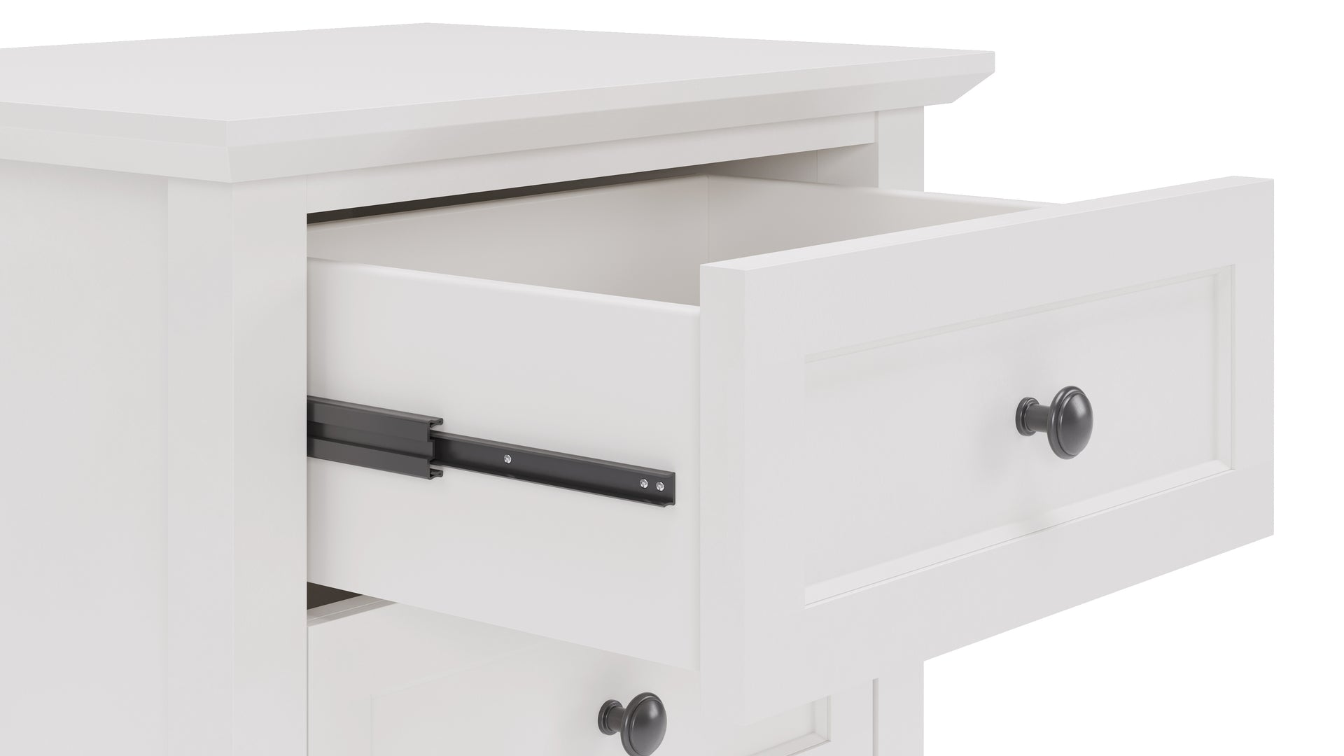 Grace Three Drawer Nightstand in Snowfall White - What A Room