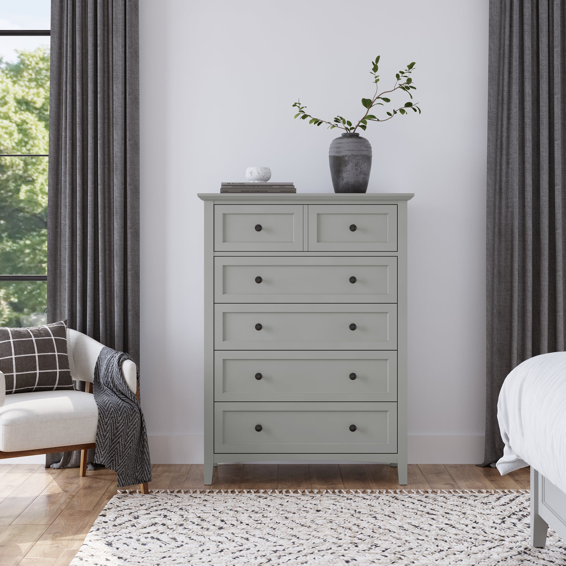 Grace Five Drawer Chest in Elephant Gray - What A Room