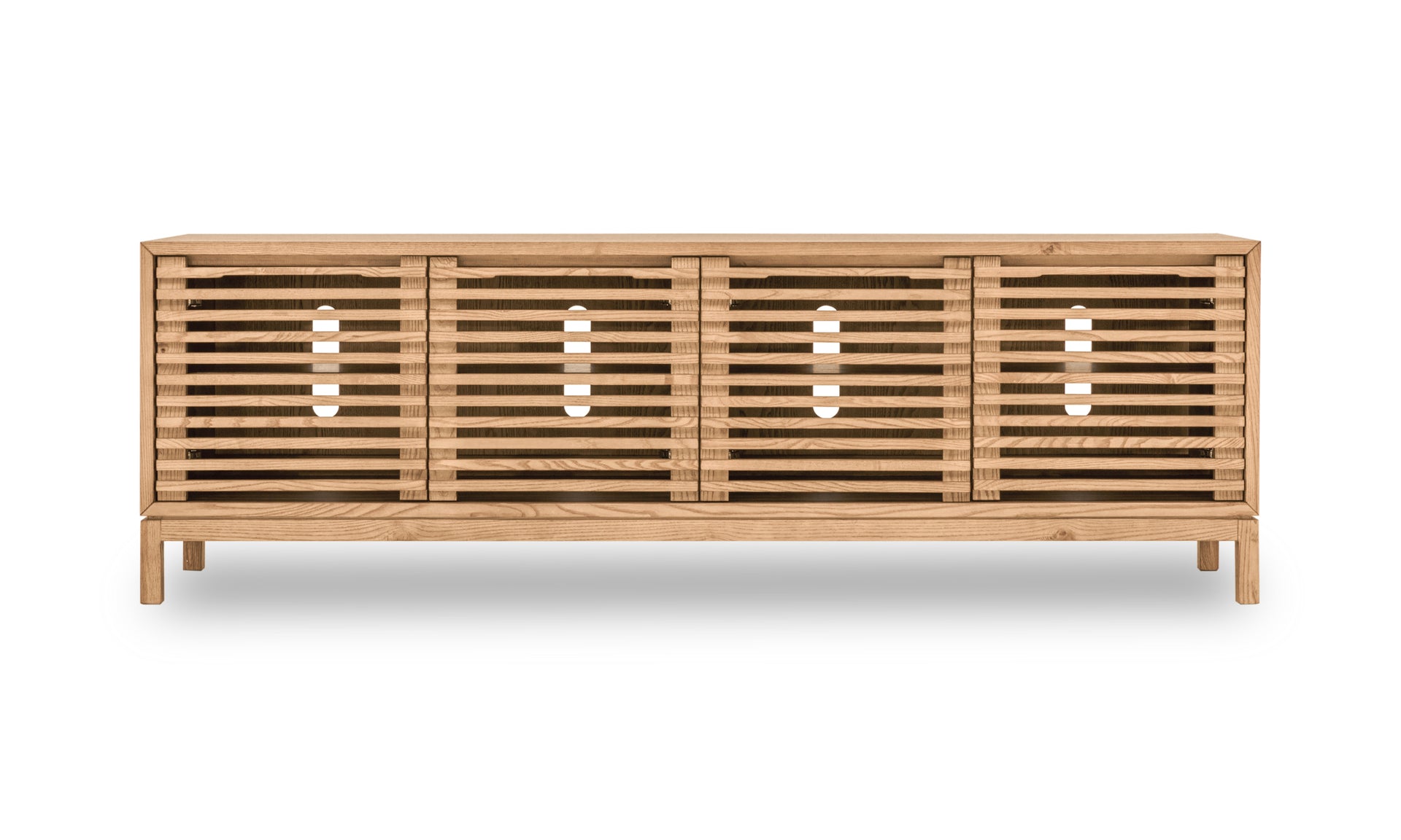 Tanner Four Door Solid Ash Media Console in Flaxen - What A Room