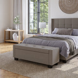 Madeleine Tufted Storage Bench in Dolphin Linen - What A Room