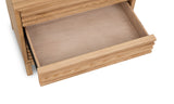 Tanner Three Drawer Ash Wood Nightstand in Flaxen - What A Room