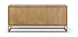 One Modern Coastal Metal Base Sideboard in White Oak and Brushed Stainless Steel - What A Room