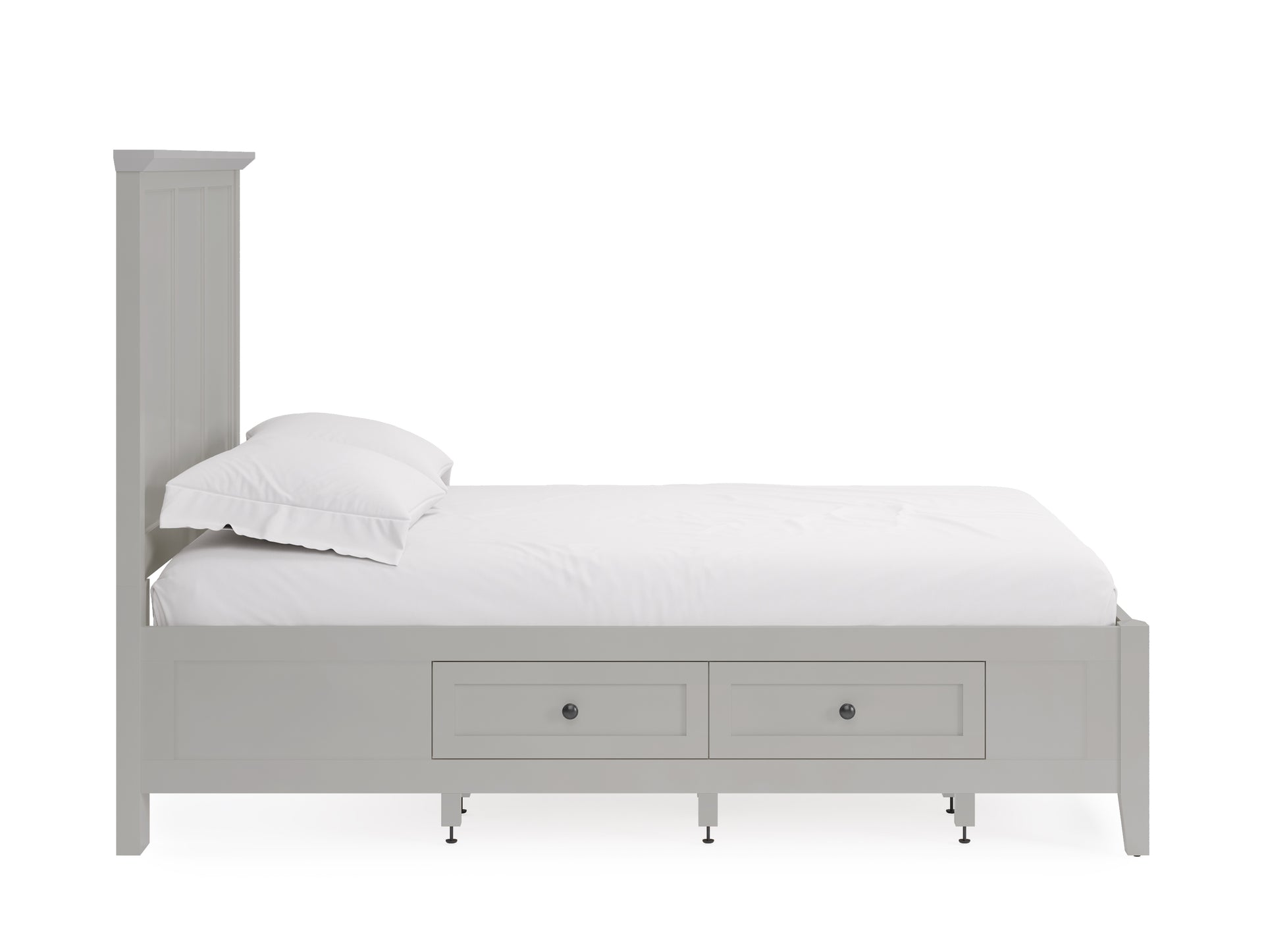 Grace Four Drawer Platform Storage Bed in Elephant Gray - What A Room