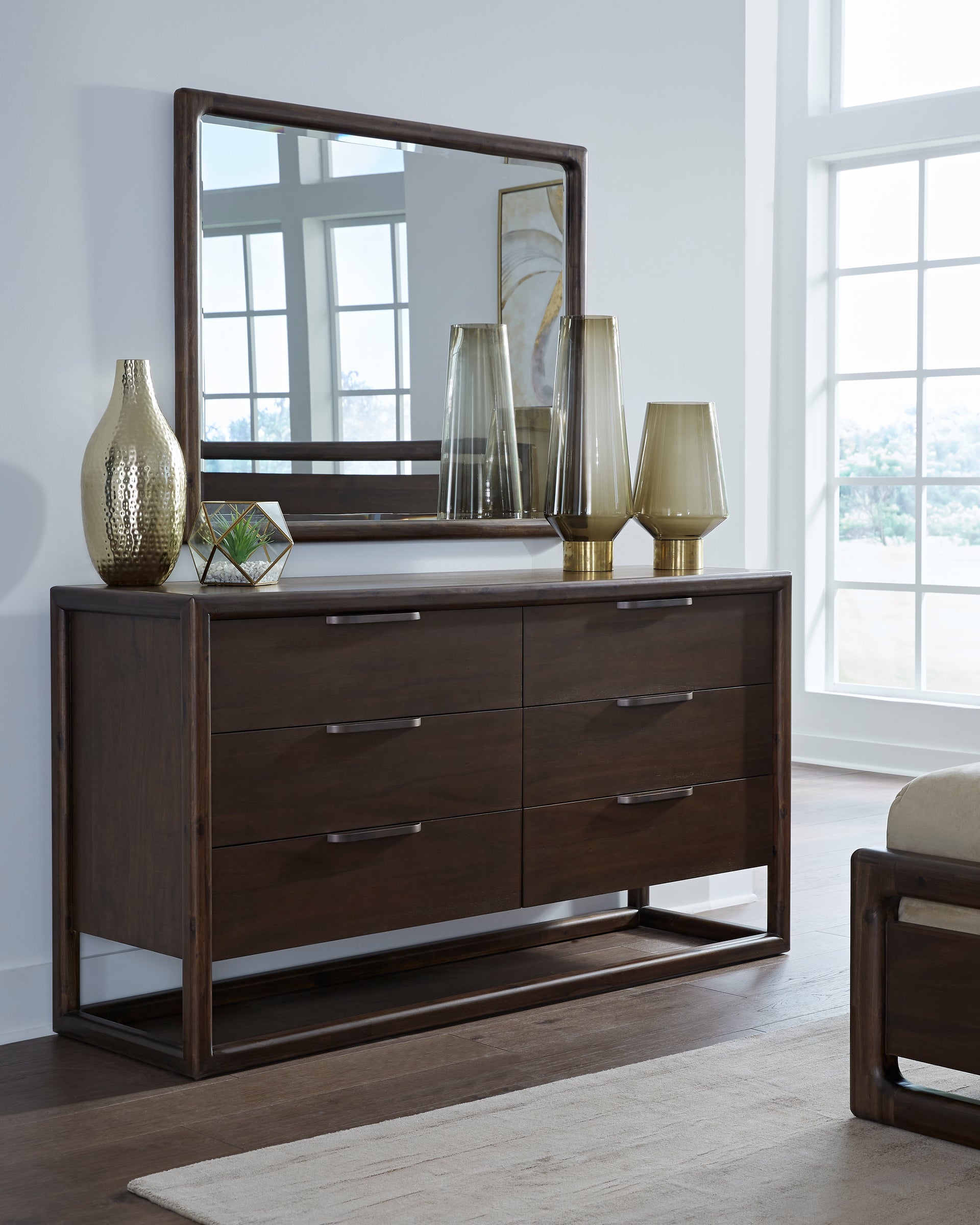 Sol Six Drawer Acacia Wood Dresser in Brown Spice - What A Room