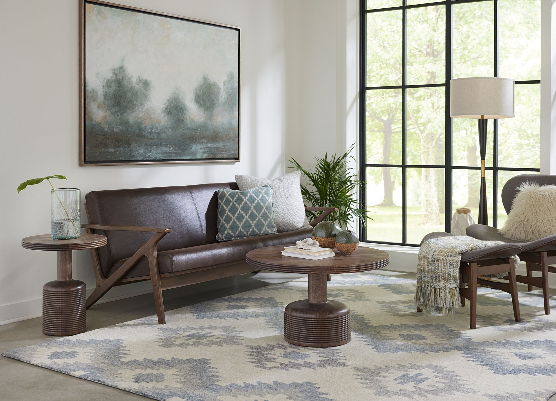 Liyana Solid Wood Round End Table in Natural Tan - What A Room