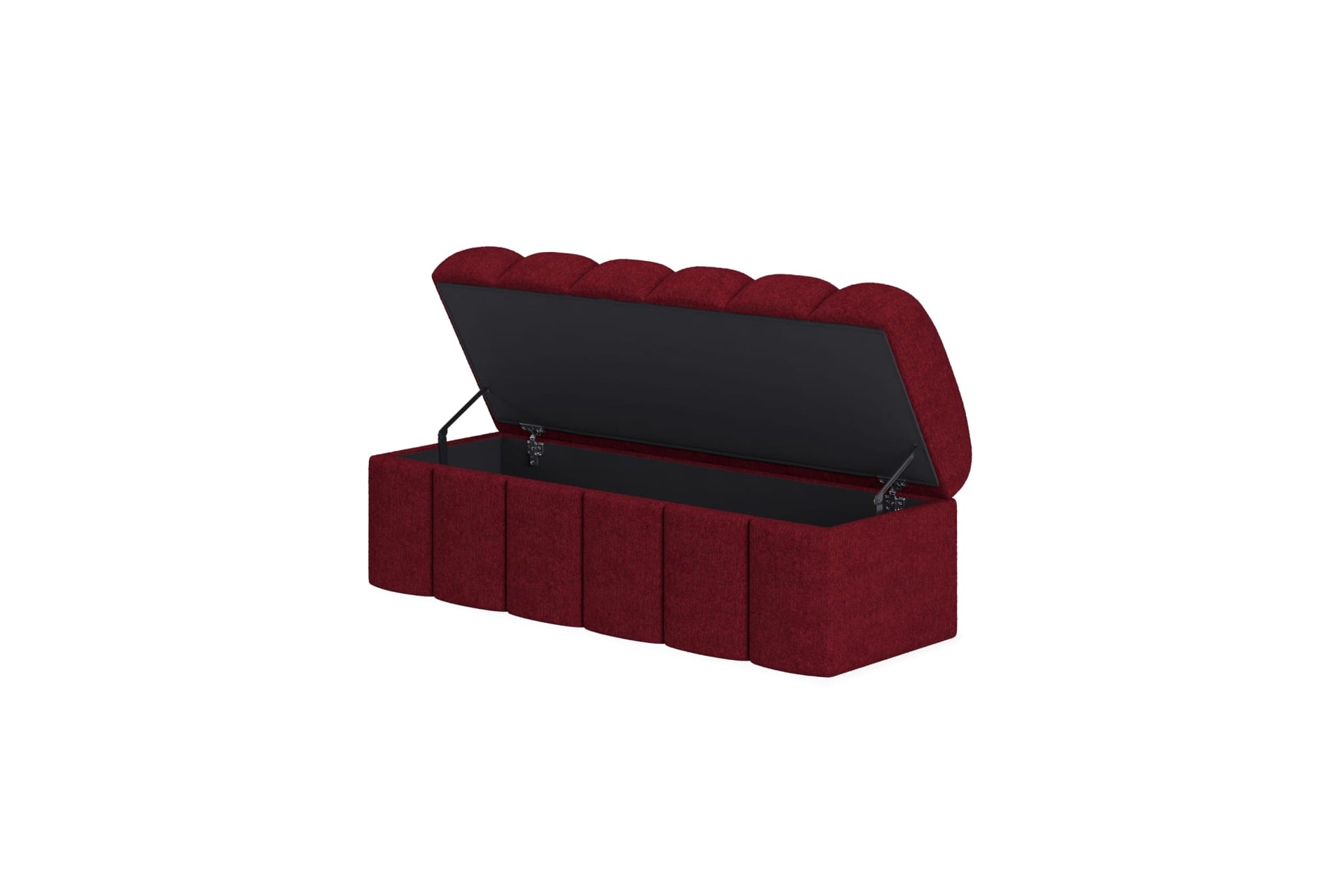 Savage Upholstered Storage Bench in Ruby Chenille - What A Room