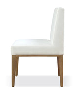 One Modern Coastal Upholstered Dining Side Chair in White Pearl and Bisque (Set of 2) - What A Room