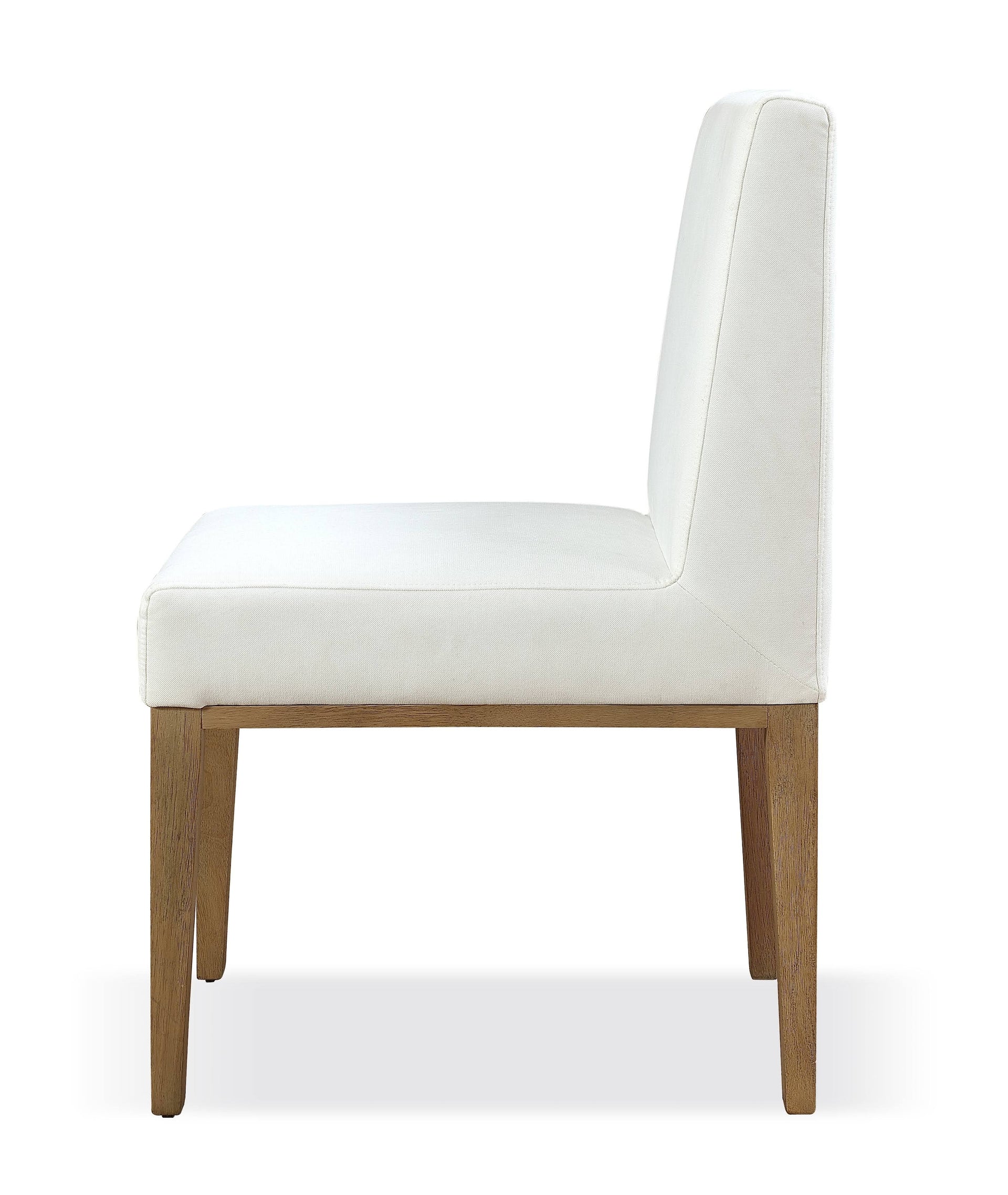 One Modern Coastal Upholstered Dining Side Chair in White Pearl and Bisque (Set of 2) - What A Room