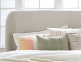Penny Upholstered Platform Bed in Buff Cream Ash and Oatmeal Linen - What A Room