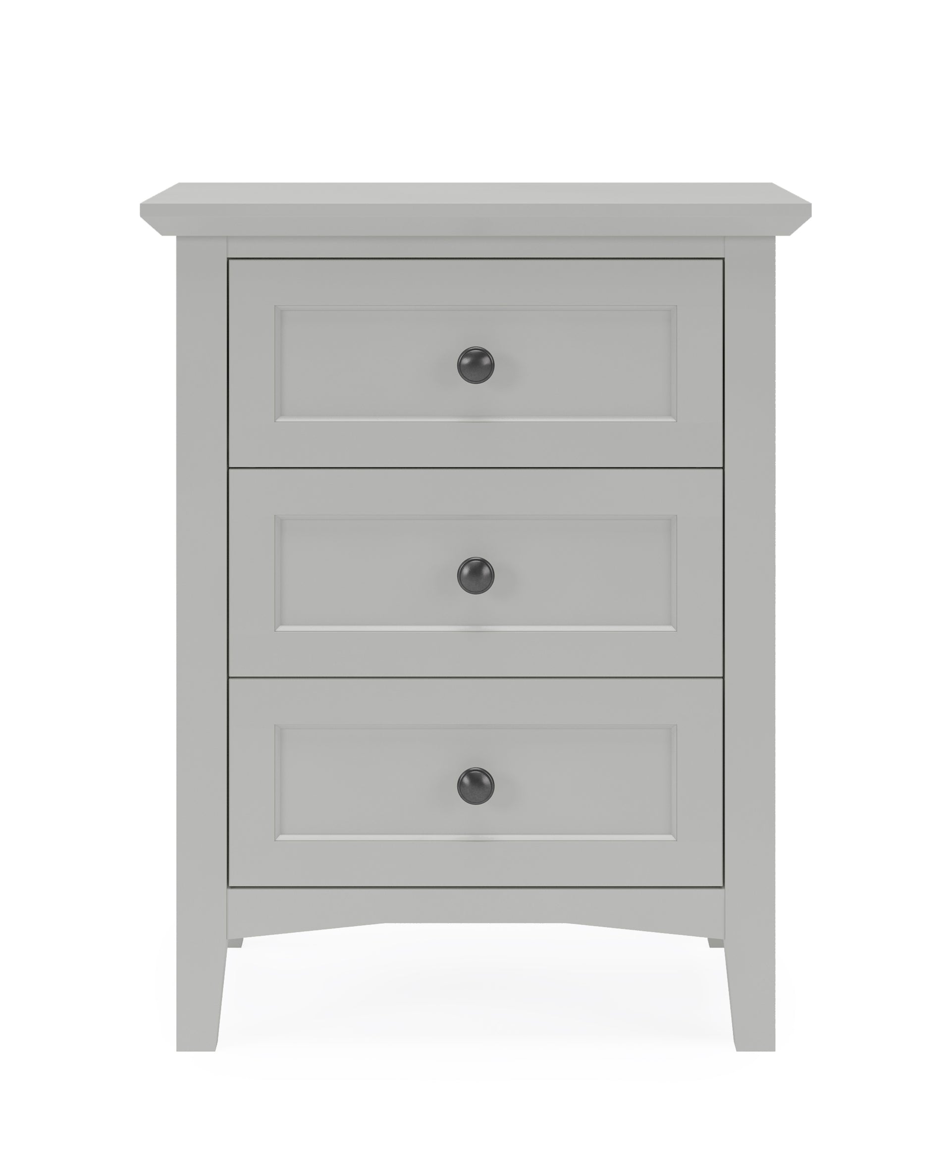 Grace Three Drawer Nightstand in Elephant Grey - What A Room