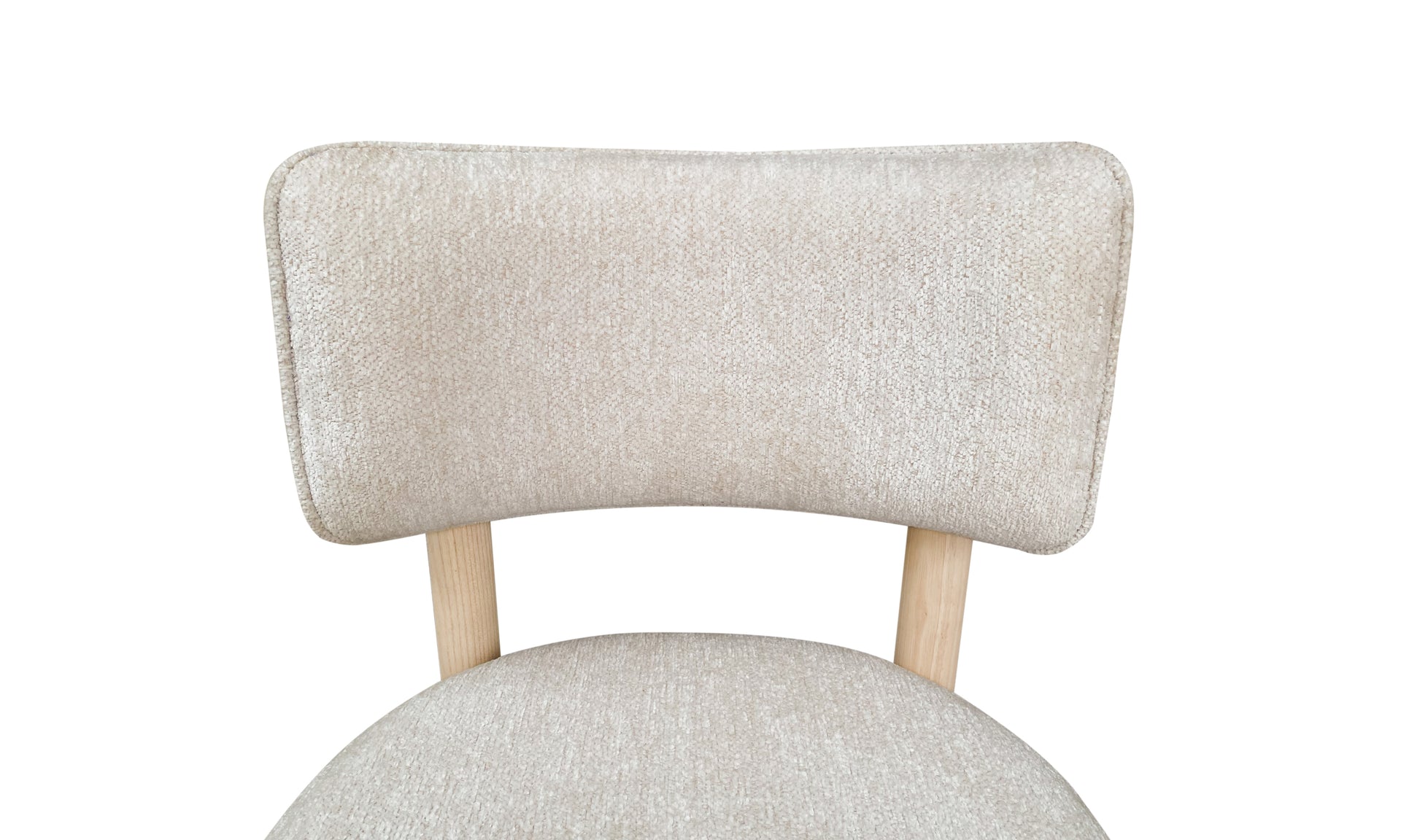 Zinnia Wood Back Dining Chair in White Sand and Dune Chenille (Set of 2) - What A Room