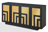 Doheny Wood and Metal  Two Door Sideboard in Black and Brass - What A Room