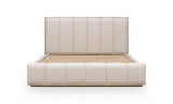 Gardenia Wood Frame Upholstered Platform Bed in Cotton and Chai - What A Room