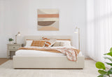 Louis Upholstered Platform Bed in Natural Linen - What A Room