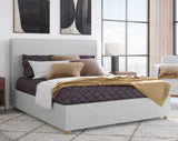 Olivia Upholstered Platform Bed in Linen - What A Room