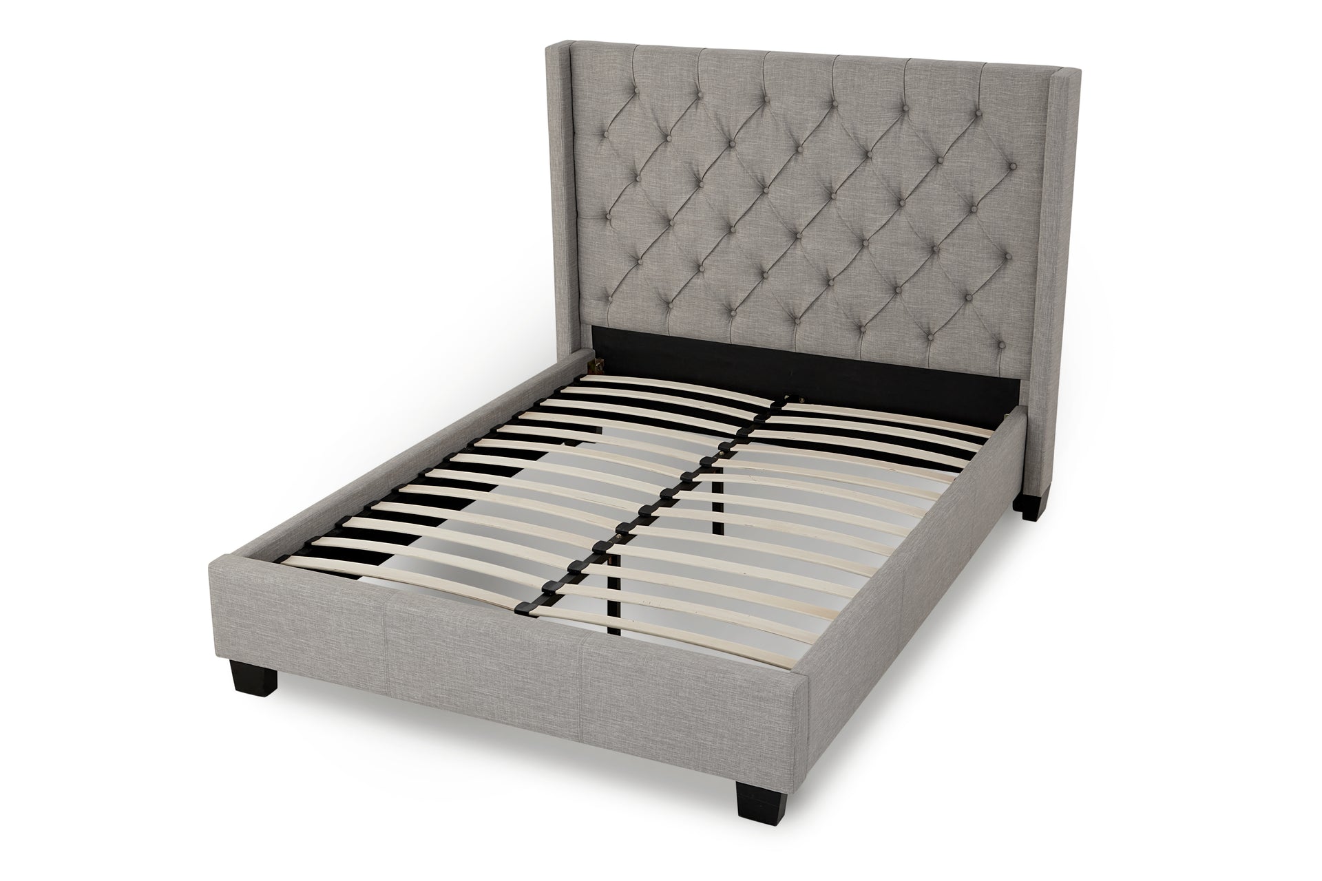 Verona Upholstered Platform Bed in Speckled Grey - What A Room