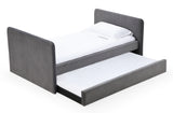 Elora Upholstered Daybed with Trundle in Charcoal Velvet - What A Room