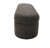 Kiki Upholstered Hinged Storage Bench in Pumpernickel Boucle - What A Room