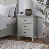 Grace Three Drawer Nightstand in Elephant Grey - What A Room