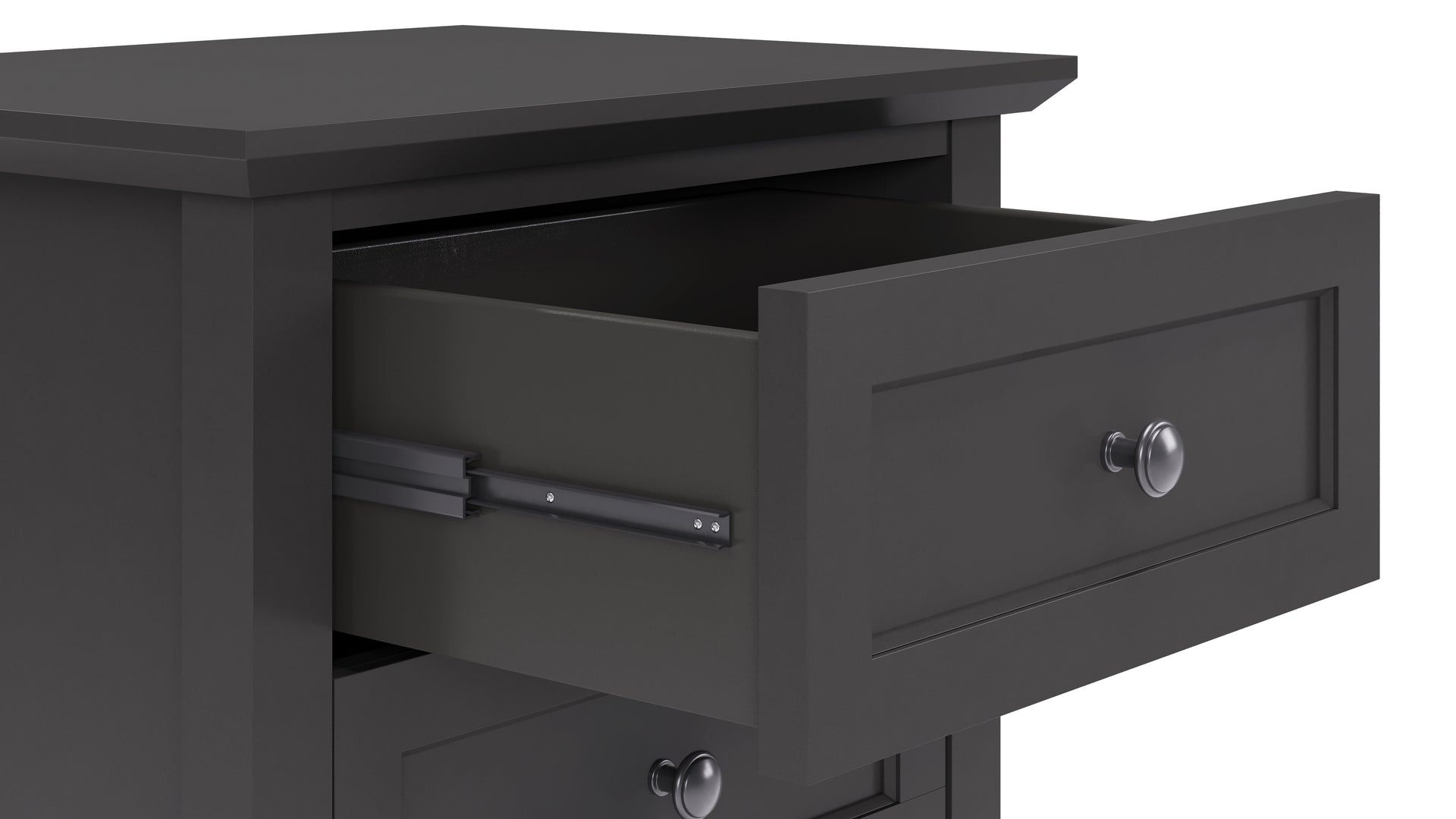 Grace Three Drawer Nightstand in Raven Black - What A Room