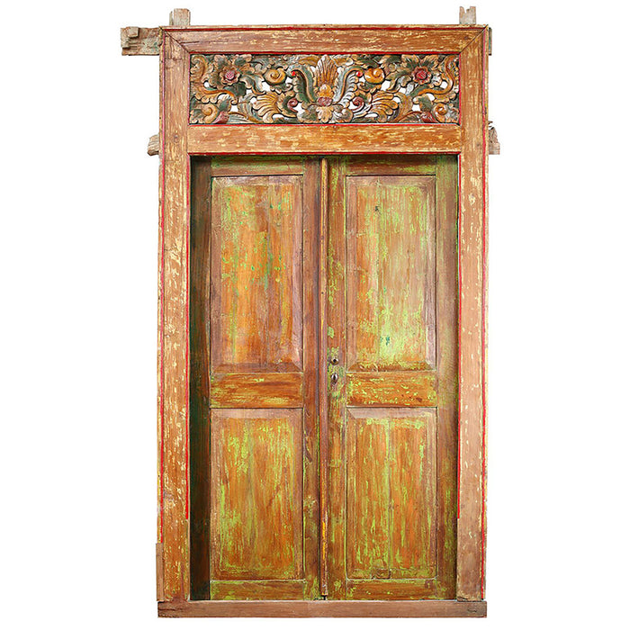 Antique Javanese Door Set with Frame - What A Room