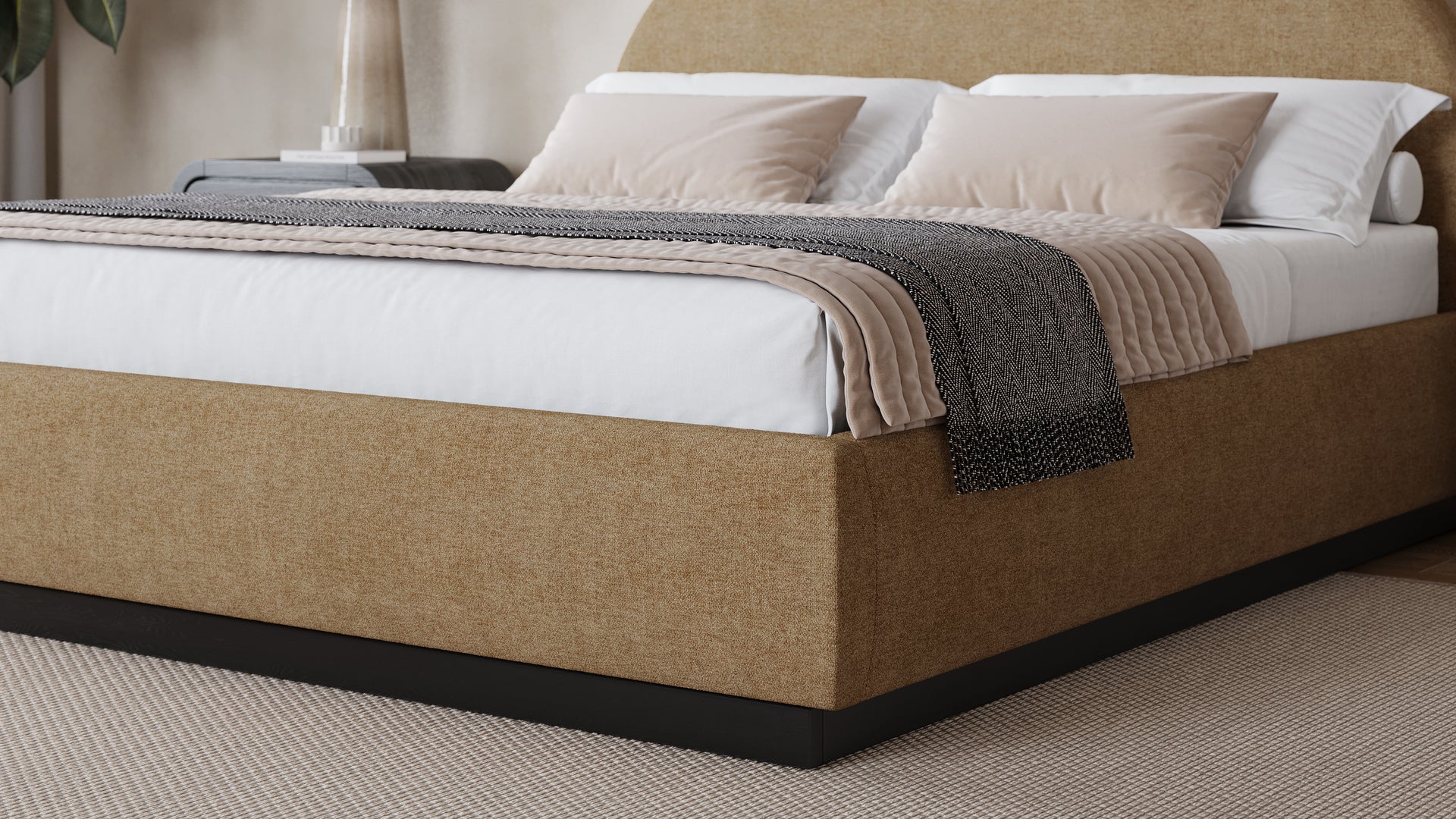 Flex Upholstered Bed in Porcini Chenille - What A Room
