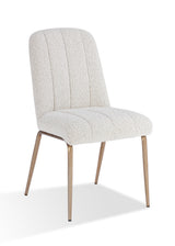 Apollo Upholstered Dining Chair in Ricotta Boucle and Brushed Bronze Metal (Set of 2) - What A Room