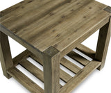 Canyon Solid Wood Rectangular End Table in Washed Grey - What A Room