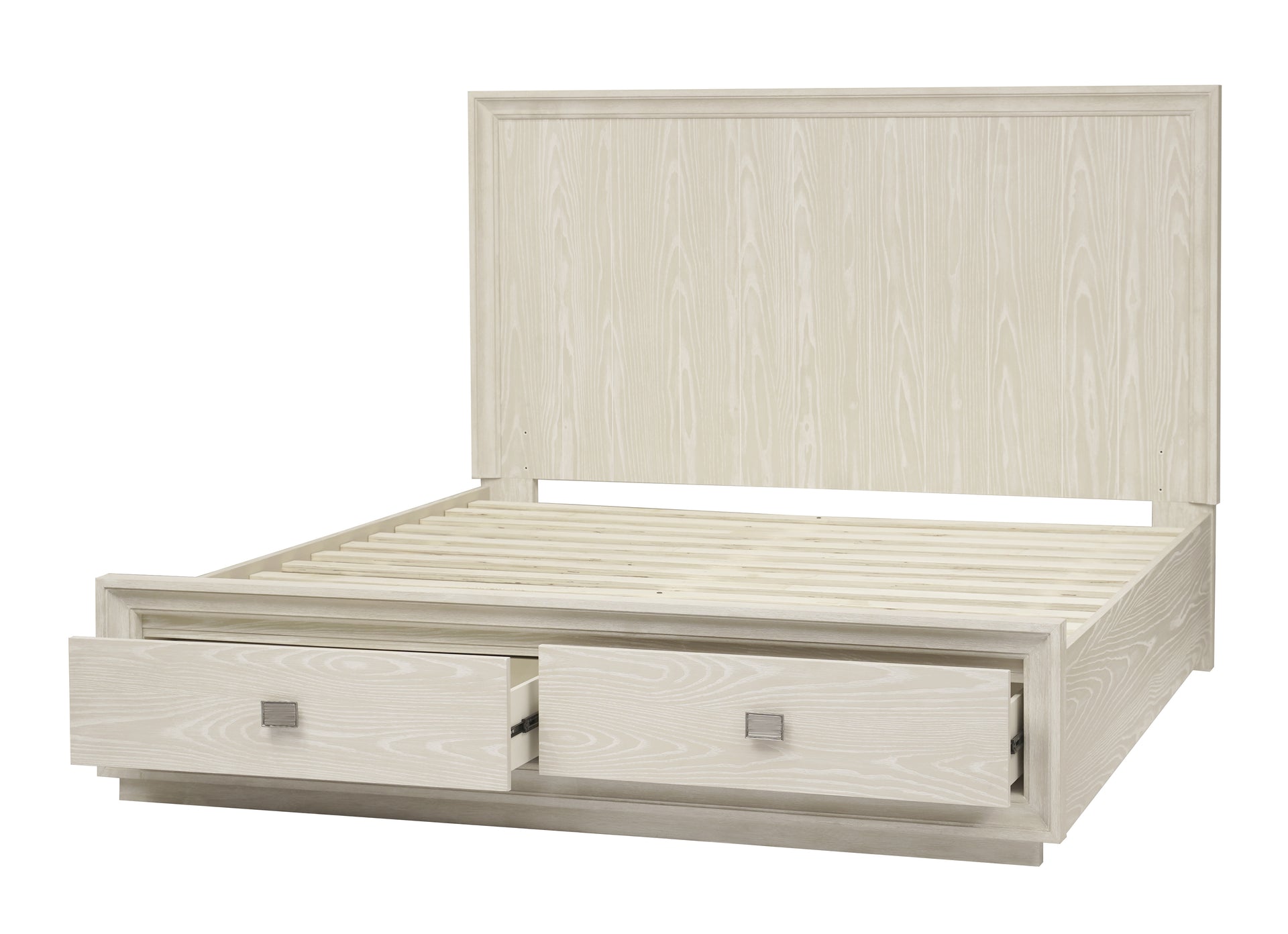 Maxime Two Drawer Footboard Storage Platform Bed In Ash - What A Room