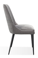 Winston Upholstered Metal Leg Dining Chair in Goose and Black (Set of 2) - What A Room