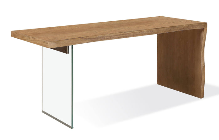 One Modern Coastal Writing Desk  in White Oak and Glass - What A Room