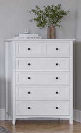 Grace Five Drawer Chest in Snowfall White - What A Room