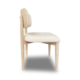 Zinnia Wood Back Dining Chair in White Sand and Dune Chenille (Set of 2) - What A Room