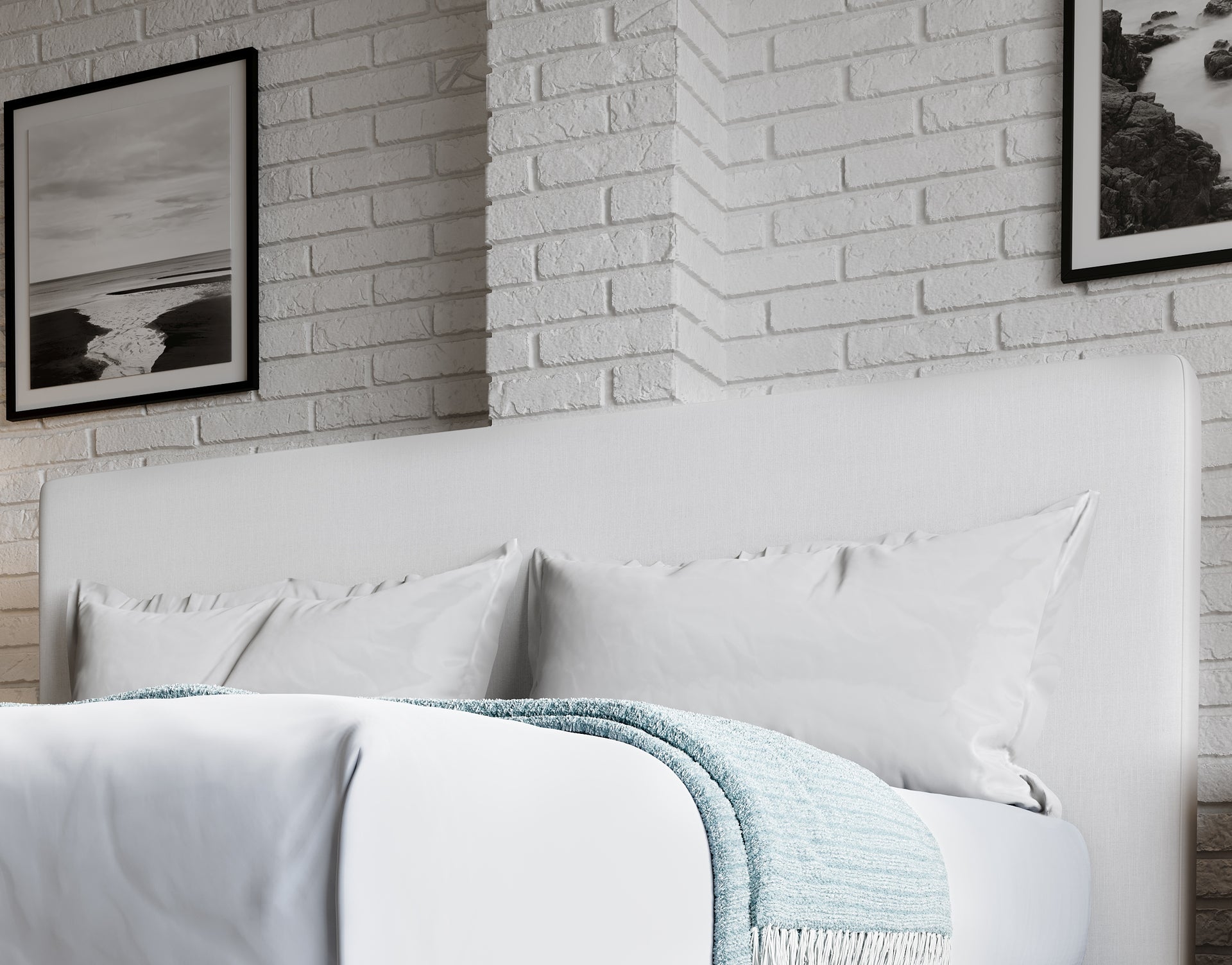 One Upholstered Modern Headboard in Pearl - What A Room