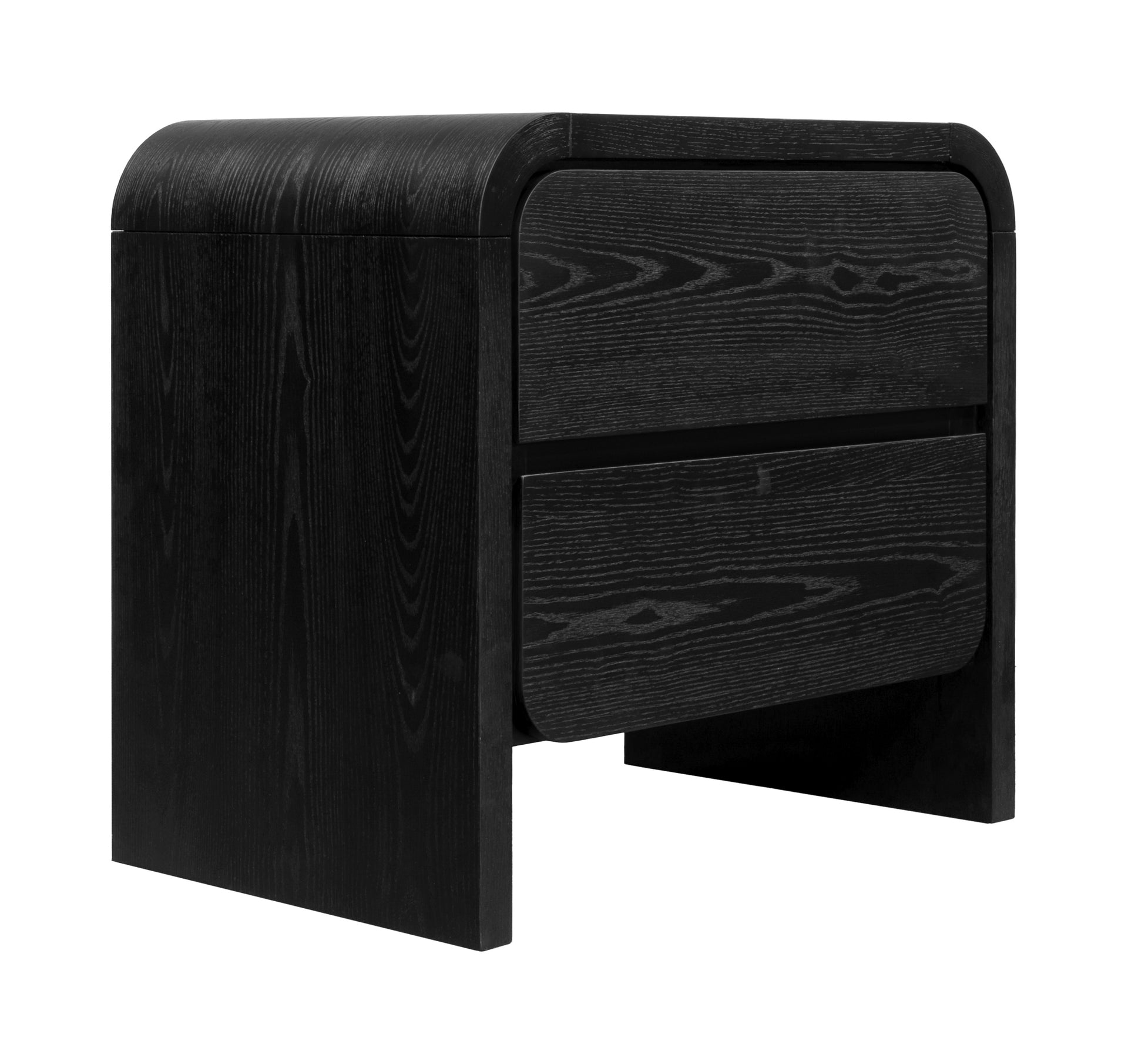 Elora Two Drawer Nightstand in Jet Black Ash - What A Room
