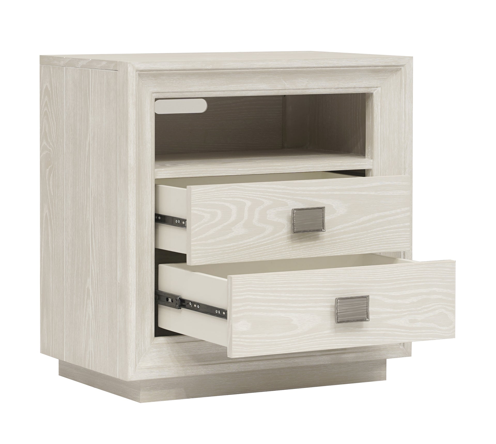 Maxime Two Drawer USB-Charging Nightstand in Ash - What A Room