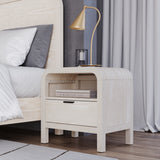 Drake One Drawer One Shelf USB-Charging Nightstand in Sugar - What A Room