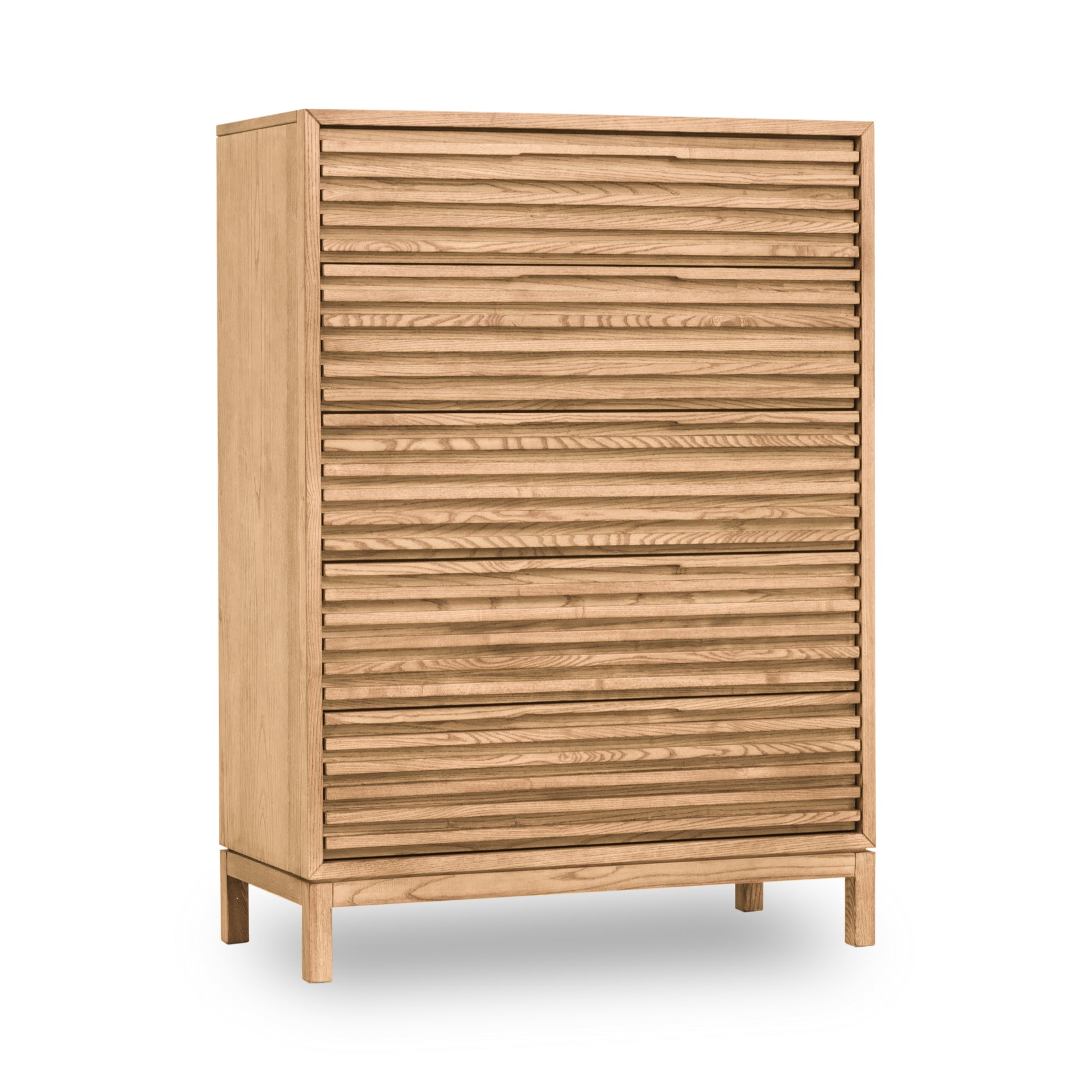 Tanner Five Drawer Ash Wood Chest in Flaxen - What A Room