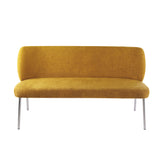 Fomo Chenille-upholstered Stainless Steel Base Settee in Pineapple - What A Room