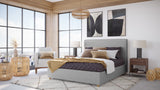 Olivia Upholstered Platform Bed in Pewter - What A Room